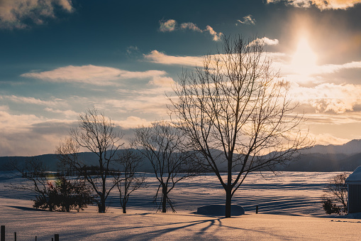 Winter scenery. Biei Hokkaido Japan