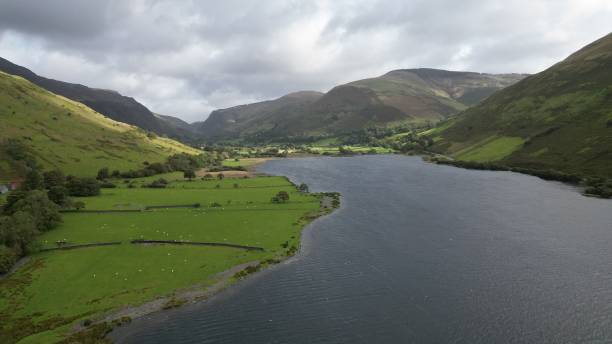 istock Beautiful wide river between the green hills 1454020198