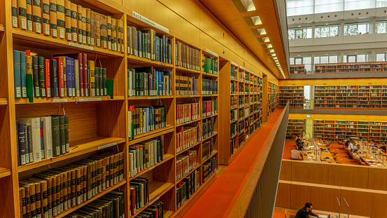 Interior of an empty the library