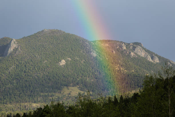 istock A rainbow in the mountains. 1454021657