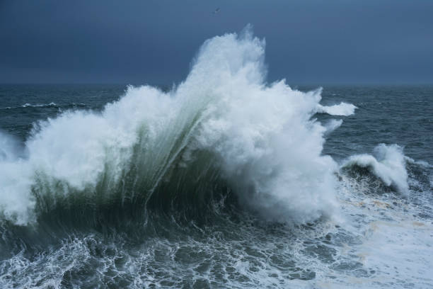 istock Wave splash backs rise into the sky, Buelna, Asturias, Spain 1454021943