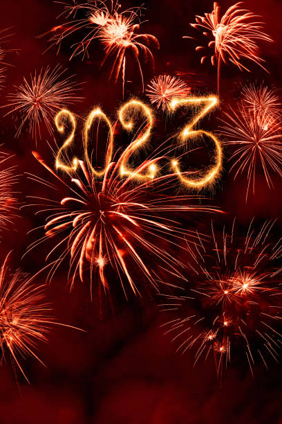 istock Sparkling New Year 2023 with fireworks 1454027267