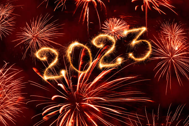 istock Sparkling New Year 2023 with fireworks 1454027600
