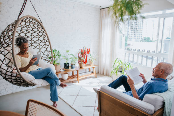 istock Senior couple at home 1454029249