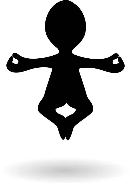 Vector illustration of Man character shape, meditating character