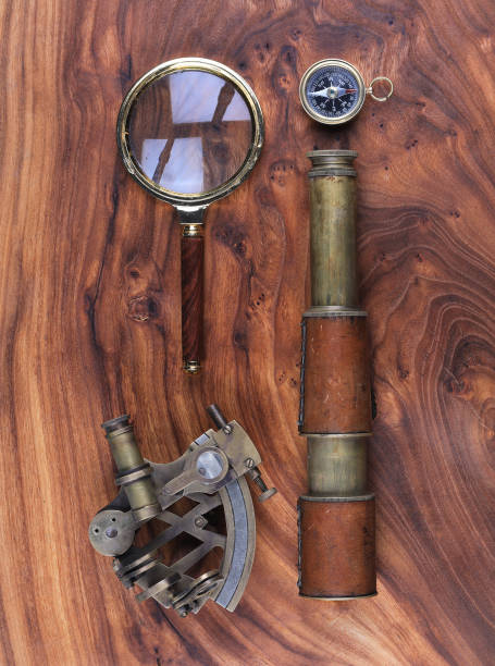 istock vintage spyglass and nautical accessories 1454030521