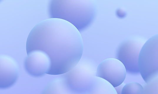 Abstract 3d background design with pastel colored spheres