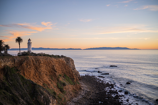 Northern California ocean with stacks on a sunny day. Sonoma Mendocino county