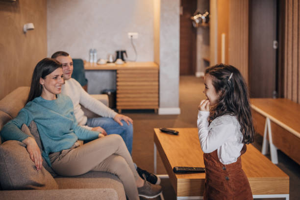 istock Family in hotel room 1454038005