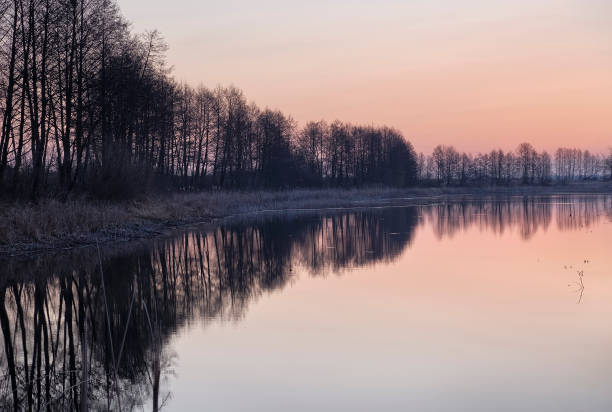 amanhecer no lago - рассвет - fotografias e filmes do acervo