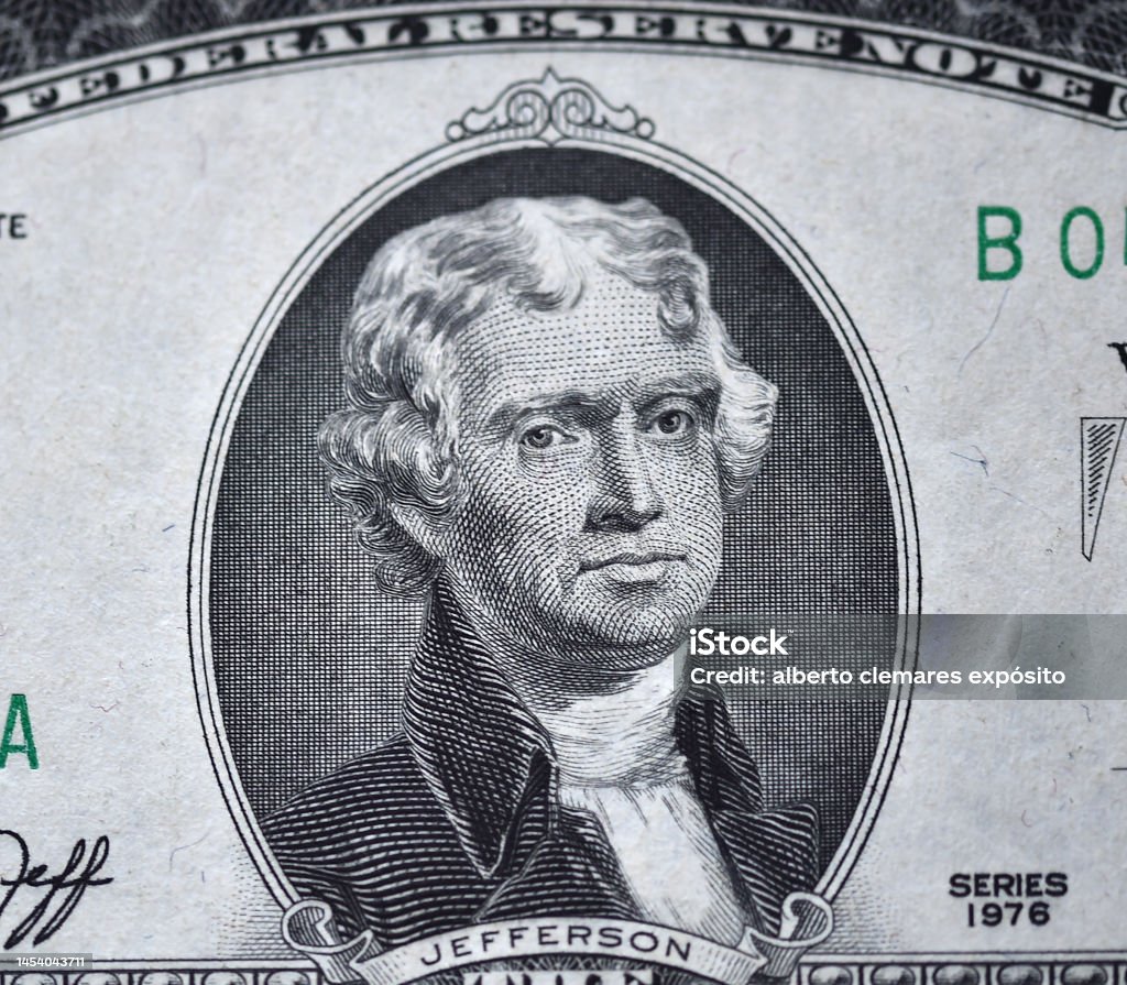 A portrait of the president of united states Thomas Jefferson Thomas Jefferson Stock Photo