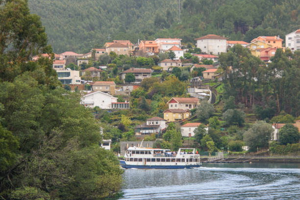 The Douro, river of Portugal, with its cruise ships and its stepped hills
