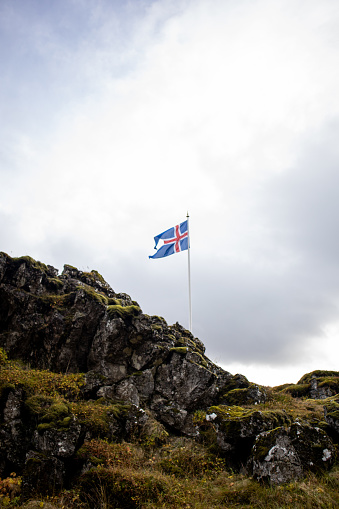 Flag on mountain