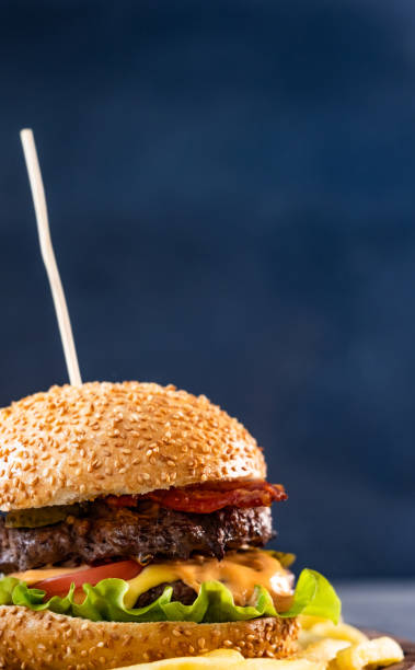istock Delicious burger with meat and cheese 1454053298