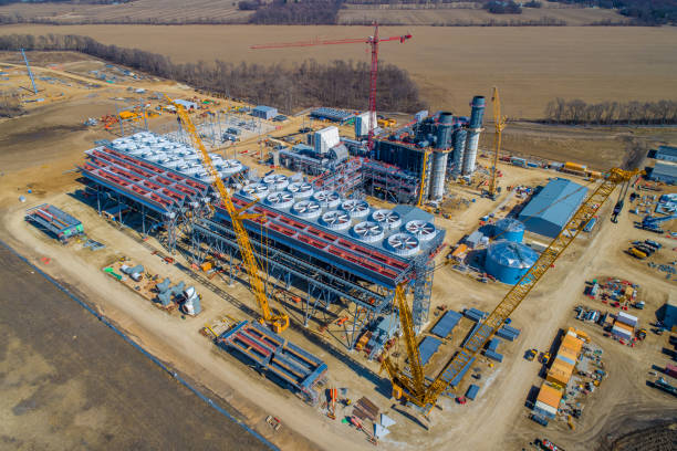 istock Aerial View of Gas Power Plant Under Construction 1454056086