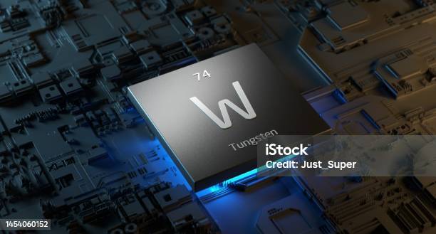 Tungsten Periodic Table Element Mining Science Nature Innovation Stock Photo - Download Image Now