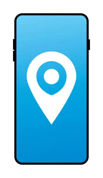 Vector illustration of GPS Marker Smart Phone Icon