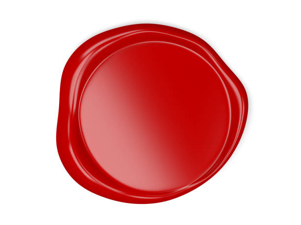 istock Red wax seal isolated on white background. 1454063256