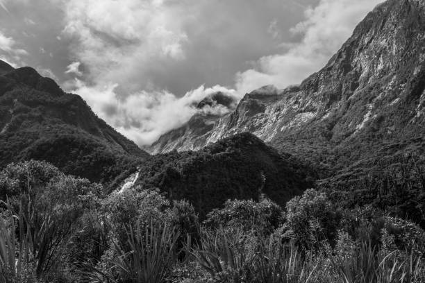 istock Milford Sound in black and white 1454065033