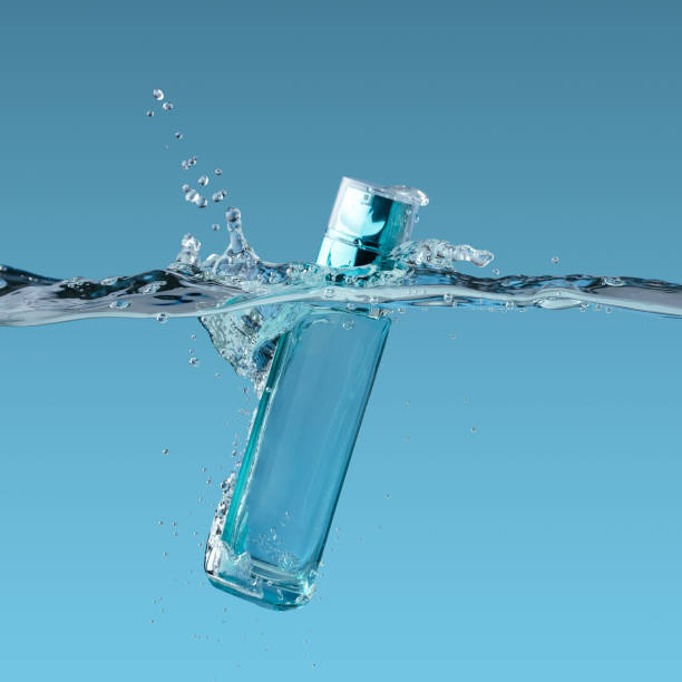 istock a bottle of cosmetics falls into the water with splashes 1454071219