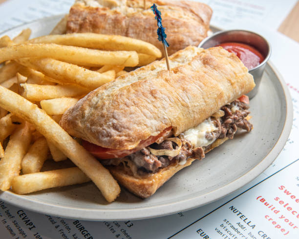 Stake Sandwich with French Fries (Food Photography- Click for more) stock photo