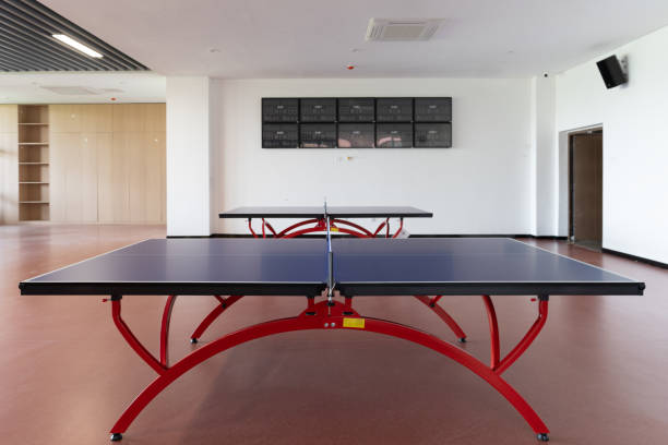 istock Empty and bright indoor table tennis room 1454077987