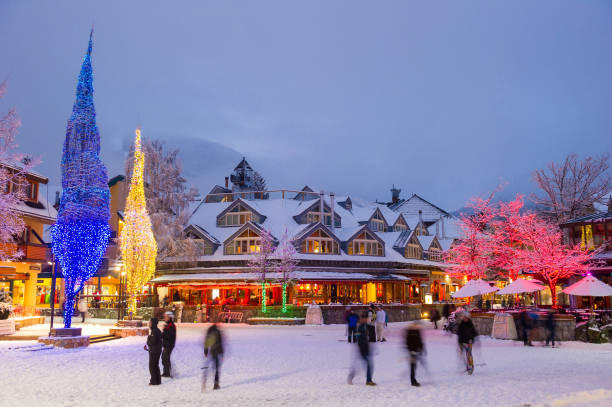 istock Snowy evening in Whistler Village 1454078770