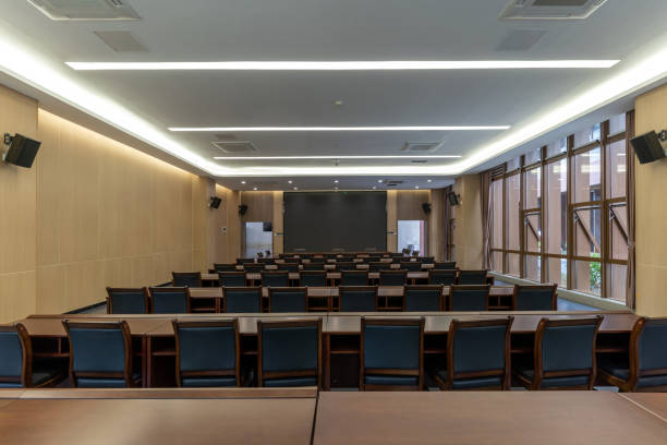 istock An empty and bright meeting room 1454079675