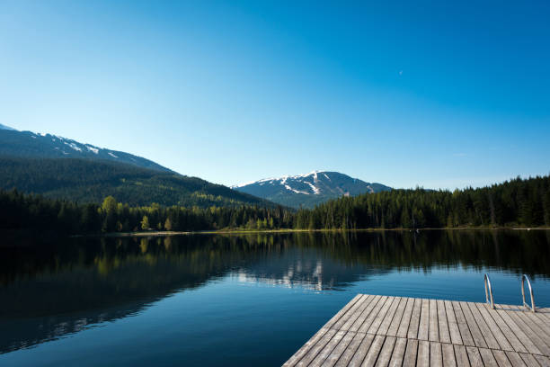 Lost Lake in Whistler, Canada Top summer travel destinations in Canada. Best lakes in Whistler. Best travel destinations in British Columbia. whistler mountain stock pictures, royalty-free photos & images