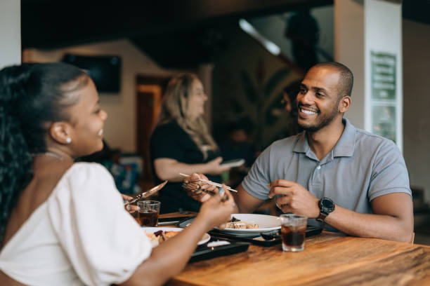 istock Couple having lunch at the restaurant 1454083971