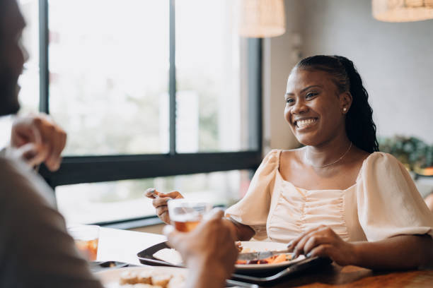 istock Couple having lunch at the restaurant 1454084002