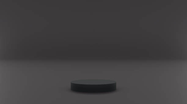 istock Platform black with black background and glass effect 3d illustration render for your product design flyer and etc 1454084796