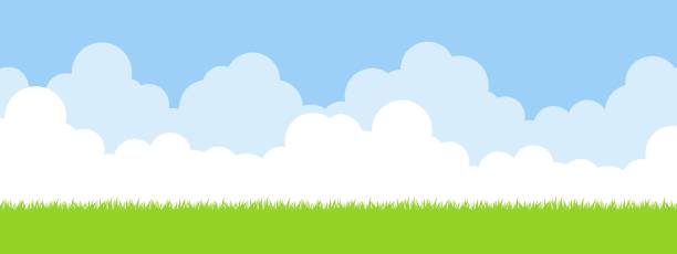 himmel und boden - grass area illustrations stock-grafiken, -clipart, -cartoons und -symbole