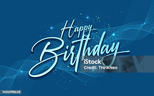istock Happy Birthday sign with sparkling 1454098638