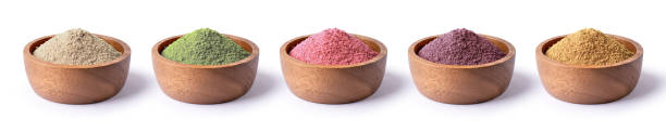 Set of dried plant powder