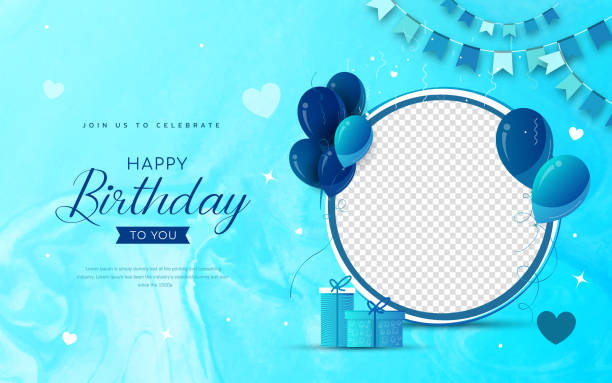 illustrazioni stock, clip art, cartoni animati e icone di tendenza di palloncini con sfondo di buon compleanno - anniversary birthday gift party