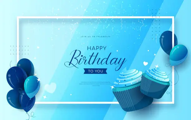 Vector illustration of Happy Birthday background. Greeting card, poster template