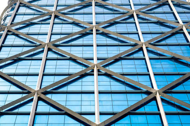 istock Architecture details Modern Building Glass facade design. 1454100125