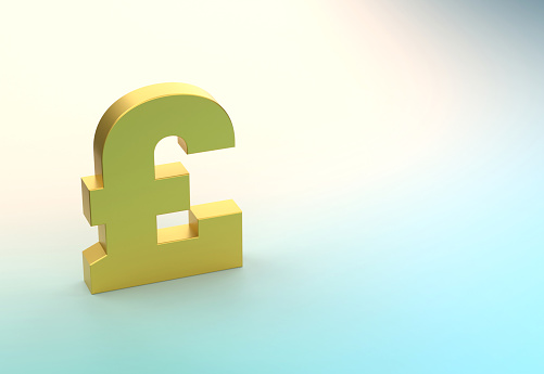 Pound Euro Sign On Blue. Finance Concept