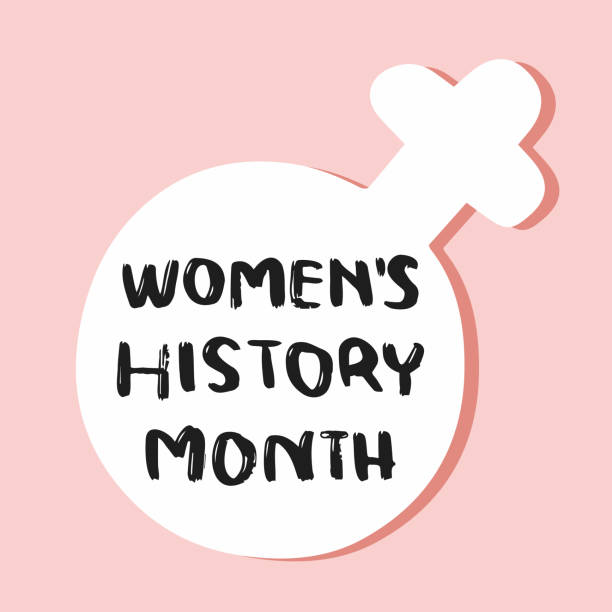 Womens History Month. Celebrated annual in March, to mark women’s contribution to history. Female symbol. copyright free medical stock illustrations