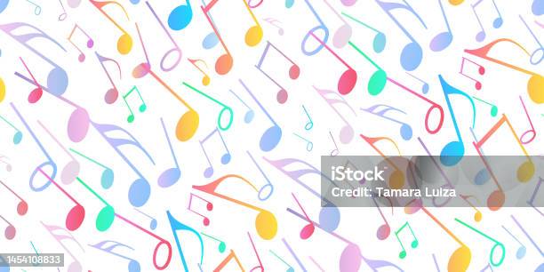 Musical Notes Simple Colorfull Musical Colorful Notes Seamless Pattern Stock Illustration - Download ...
