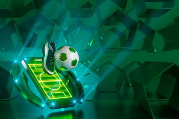 istock 3d football object design. realistic rendering. abstract futuristic background. 3d illustration. motion geometry concept. sport competition graphic. tournament game bet content. soccer ball element. 1454108903