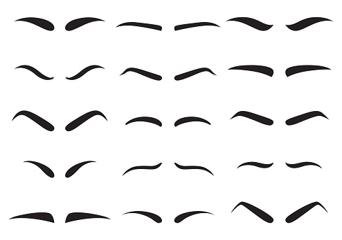 Eyebrow shapes illustration set