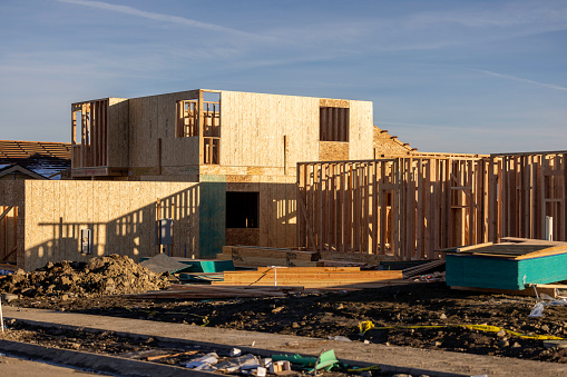 High quality stock photos of new homes being constructed in Genoa, Nevada.