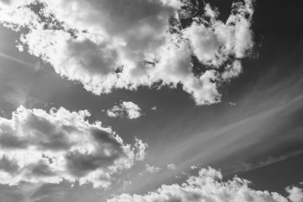 istock Photography on theme white cloudy sky in unclear long horizon 1454115378