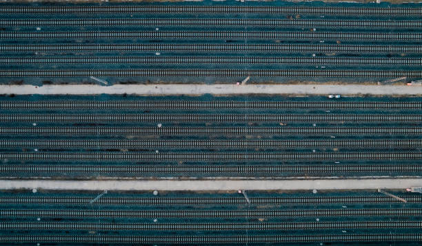 istock Aerial images of multiple railway tracks 1454121066