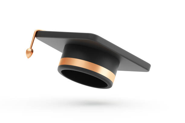 istock Black university graduation cap 3d icon isolated on white background with school education knowledge diploma illustration concept or college study graduate hat and success achievement certificate. 1454121733
