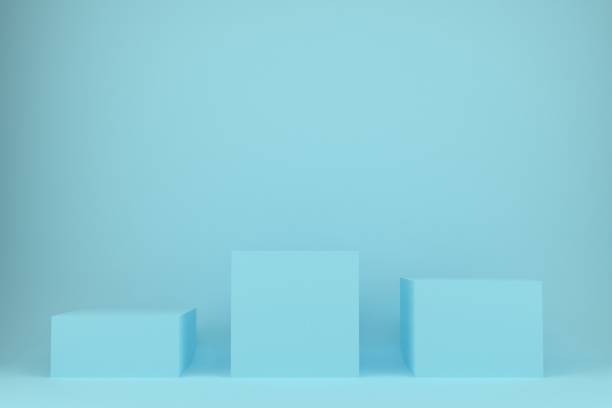 istock 3D rendered podium for your product showcase. Blue platforms composition. Vector 3d illustration. 1454123110