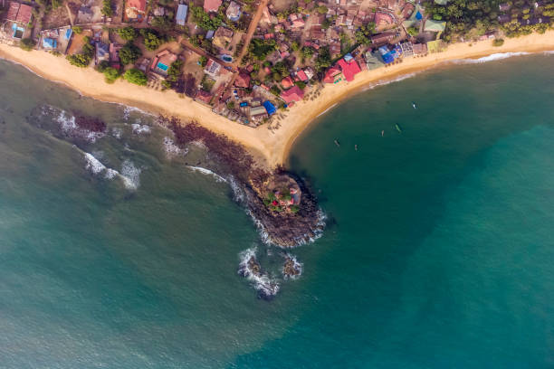 istock Aerial landscape of laka beach 1454123697