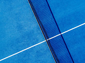 zenithal aerial view of a paddle tennis court